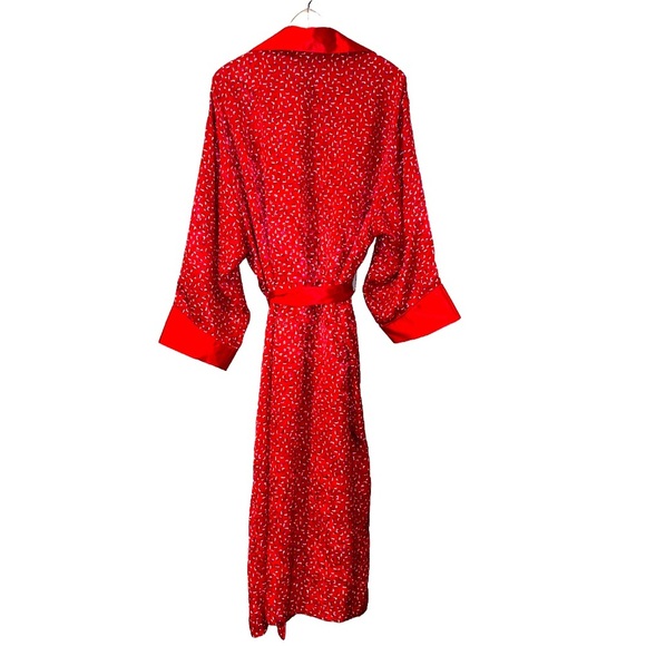 Victorias Secret red robe holiday tie front lingerie christmas medium large M/L - Picture 2 of 9